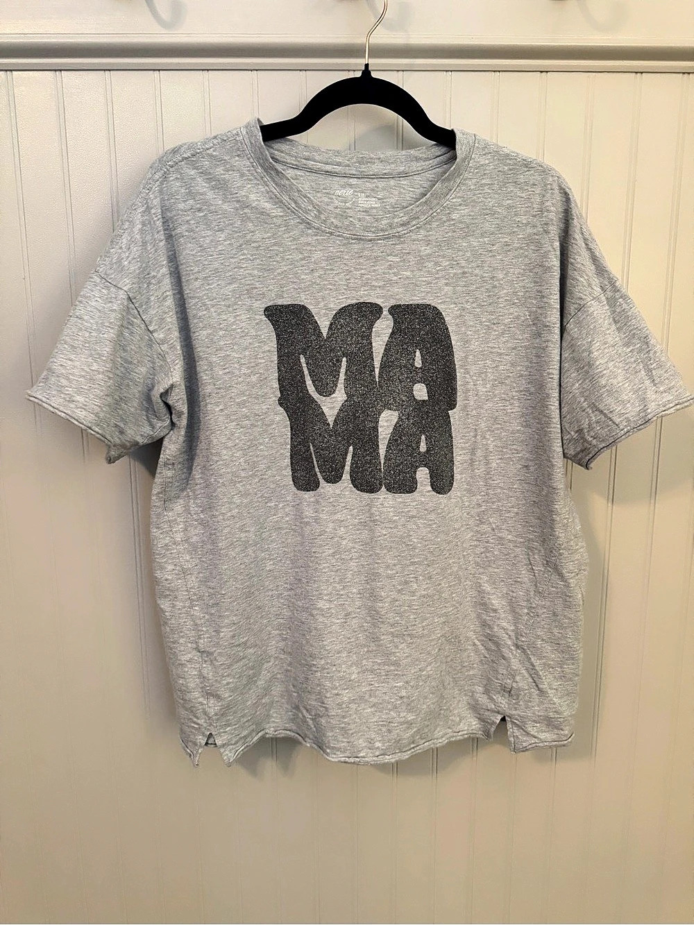 aerie Mama Graphic Oversized Boyfriend T-Shirt Gray Small